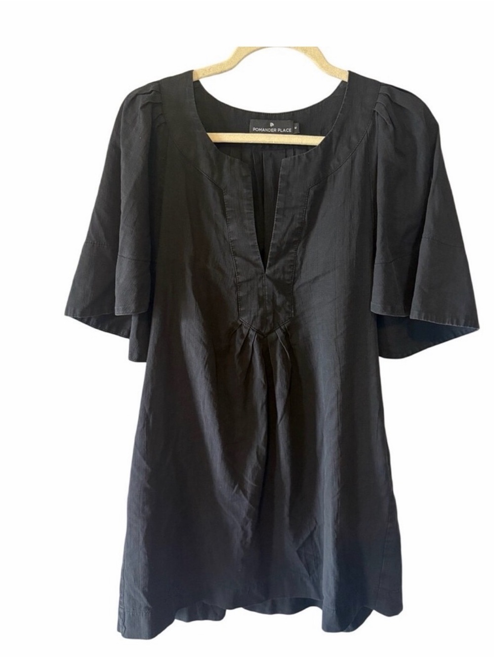 Tuckernuck Pomander Place Black Finley Flutter Sleeve Shift Dress M Coastal Flaw
